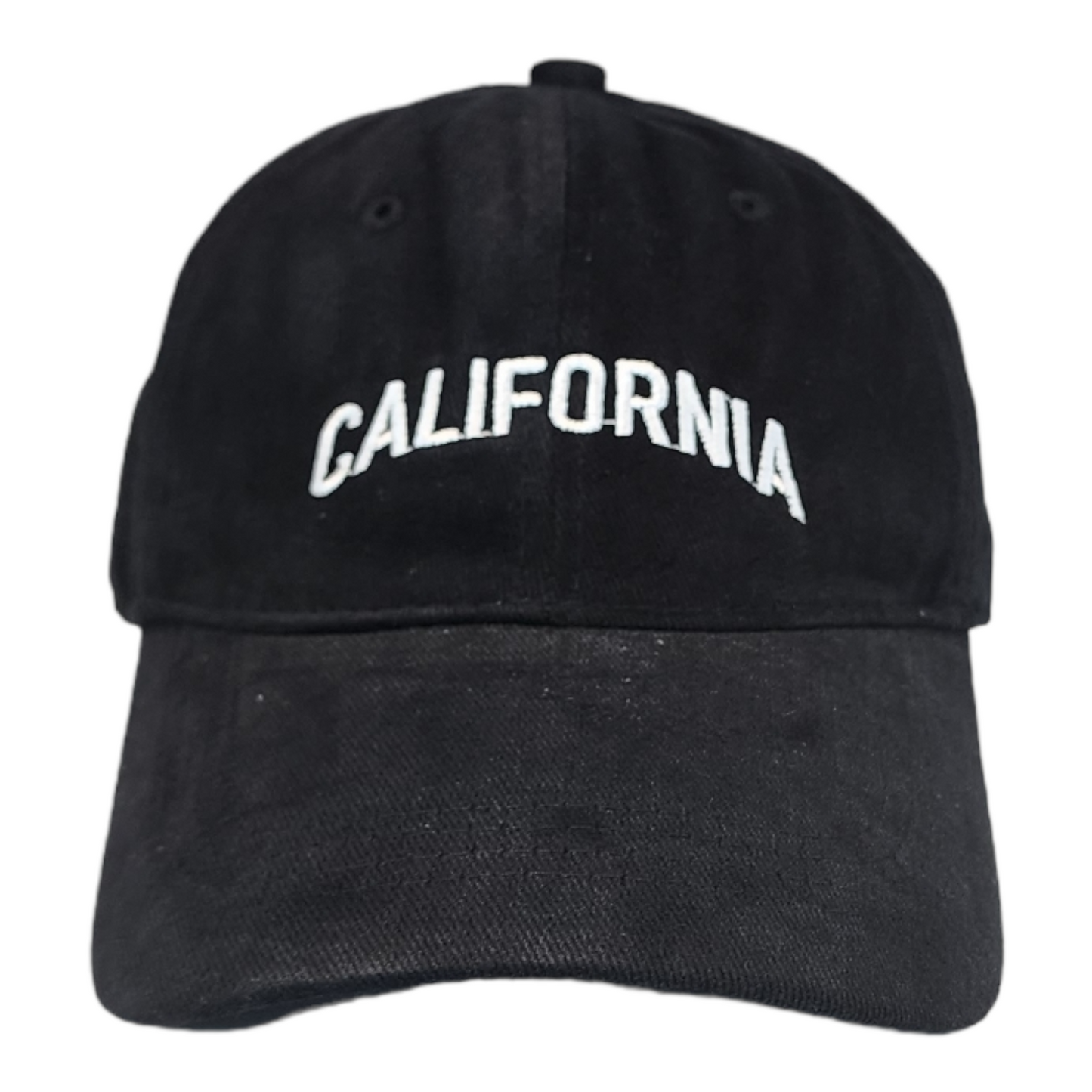 California Dad Hat, Curved Brim, Adjustable Strap, Black Cotton Baseball Cap for Men & Women Golf, Gym, Hike, Surf