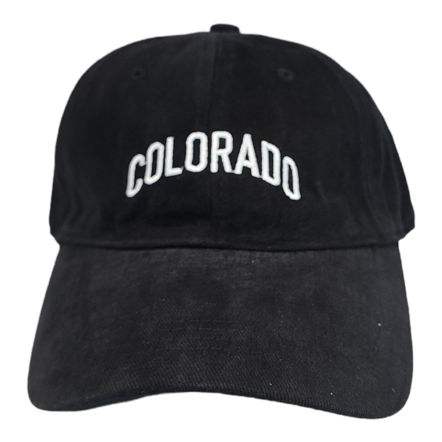 Colorado Dad Hat, Curved Brim, Adjustable Strap, Black Cotton Baseball Cap for Men & Women Golf, Gym, Hike, Surf