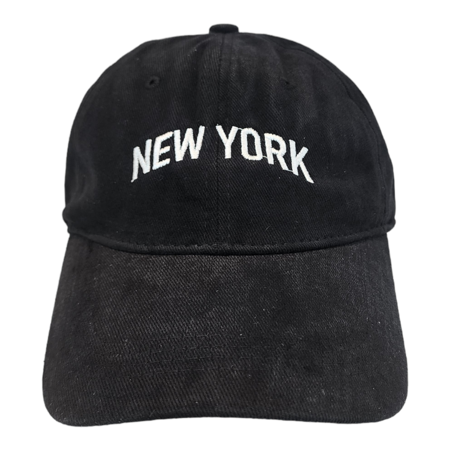 New York Dad Hat, Curved Brim, Adjustable Strap, Black Cotton Baseball Cap for Men & Women Golf, Gym, Hike, Surf