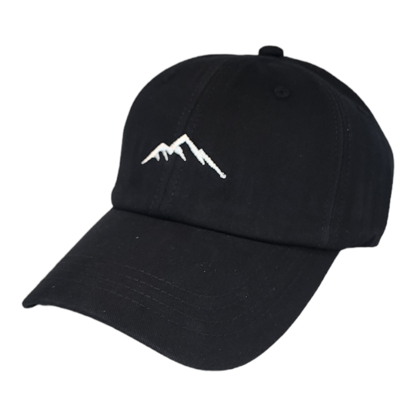 Mountain I Dad Hat, Curved Brim, Adjustable Strap, Black Cotton Baseball Cap for Men & Women Golf, Gym, Hike, Surf