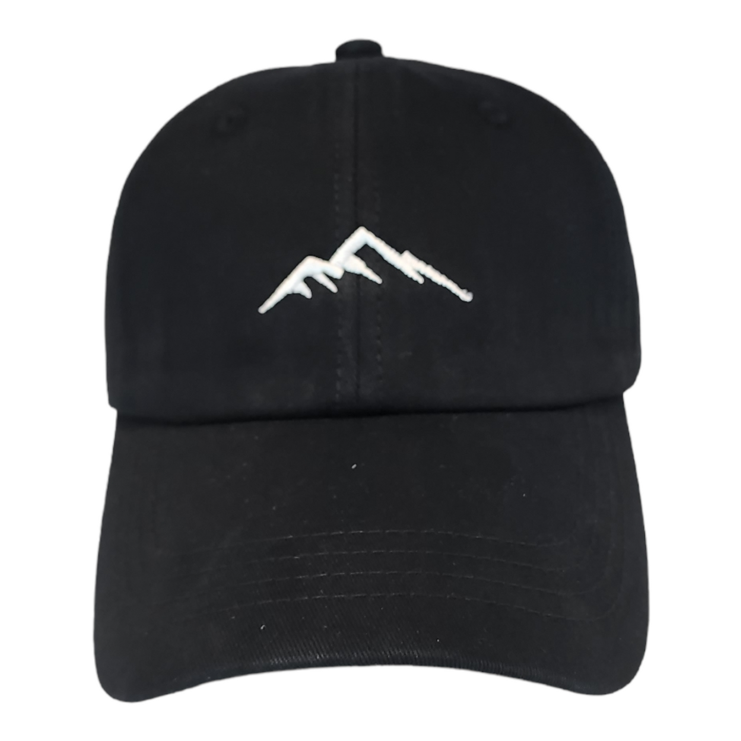 Mountain I Dad Hat, Curved Brim, Adjustable Strap, Black Cotton Baseball Cap for Men & Women Golf, Gym, Hike, Surf