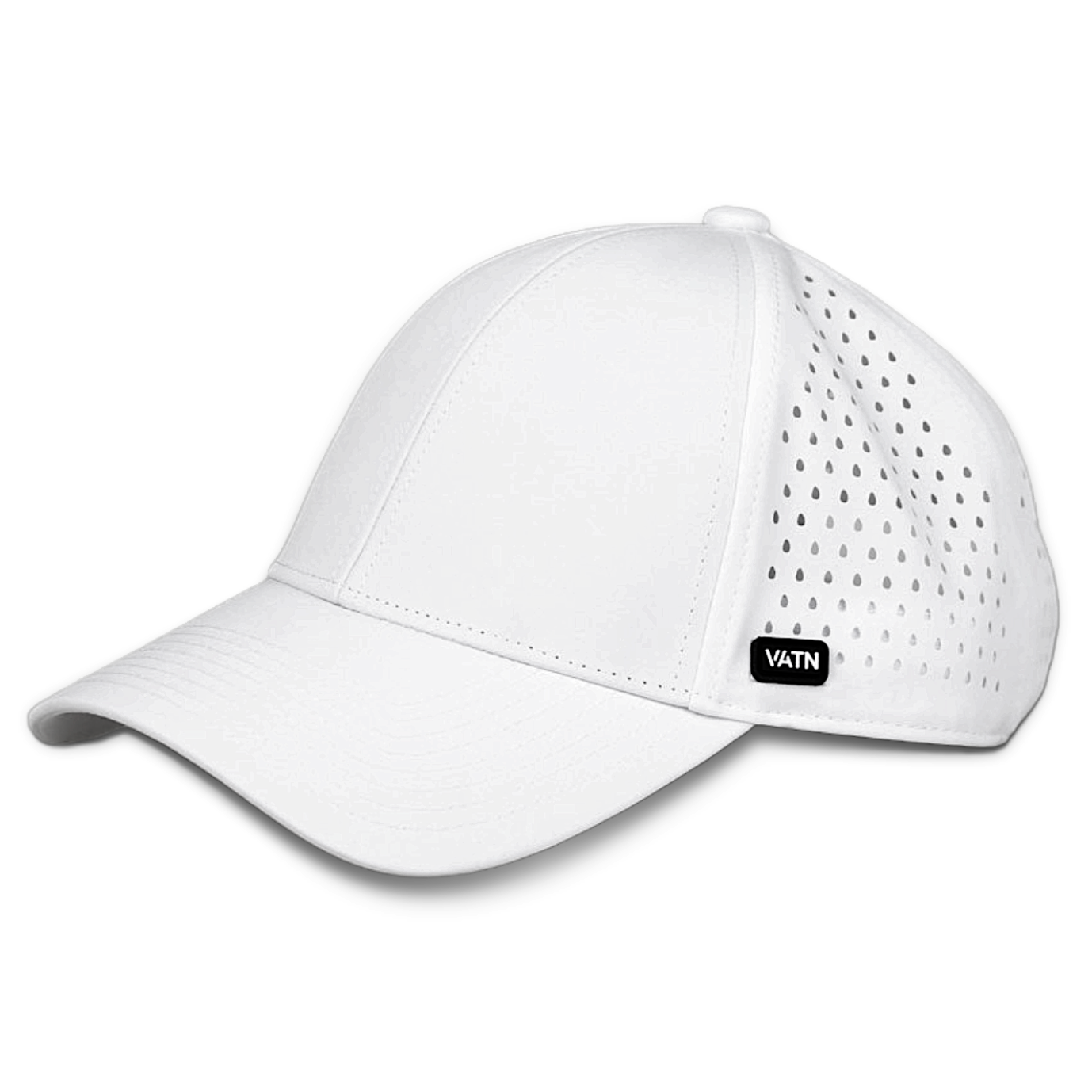 VATN Hydrax Classic Curved Brim Water Resistant Snap Back Hat - White